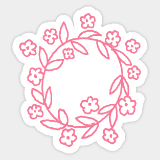 Cherry Blossom Wreath Sticker